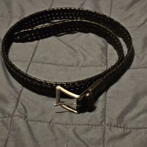 Roundtree & Yorke Braided Double Keeper Leather Belt 40 Black